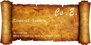 Cserei Endre névjegykártya