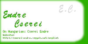 endre cserei business card